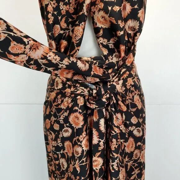 Significant Other Women's Effie Halter Dress Dark Painted Floral - Picture 10 of 14